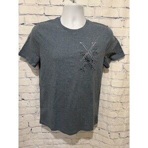 Express Men's Gray Graphic Print Crew Neck Short Sleeve T-Shirt Small